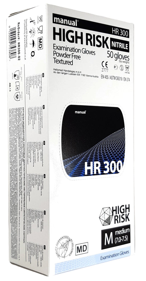 manual HR300 High Risk Untersuchungshandschuhe Nitril blau (S-XL 50 Stück)