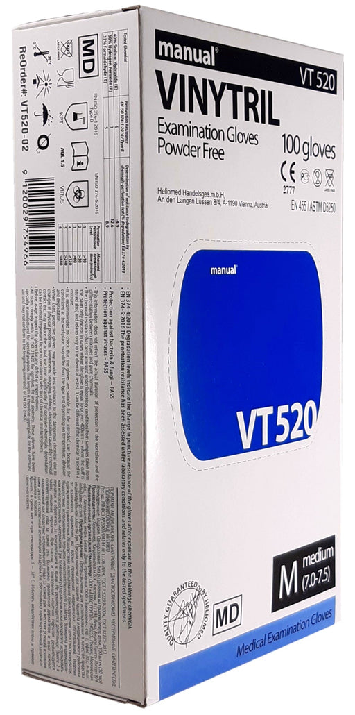 manual VT 520 Untersuchungshandschuhe Vinytril Blau (S-XL 100 Stück)