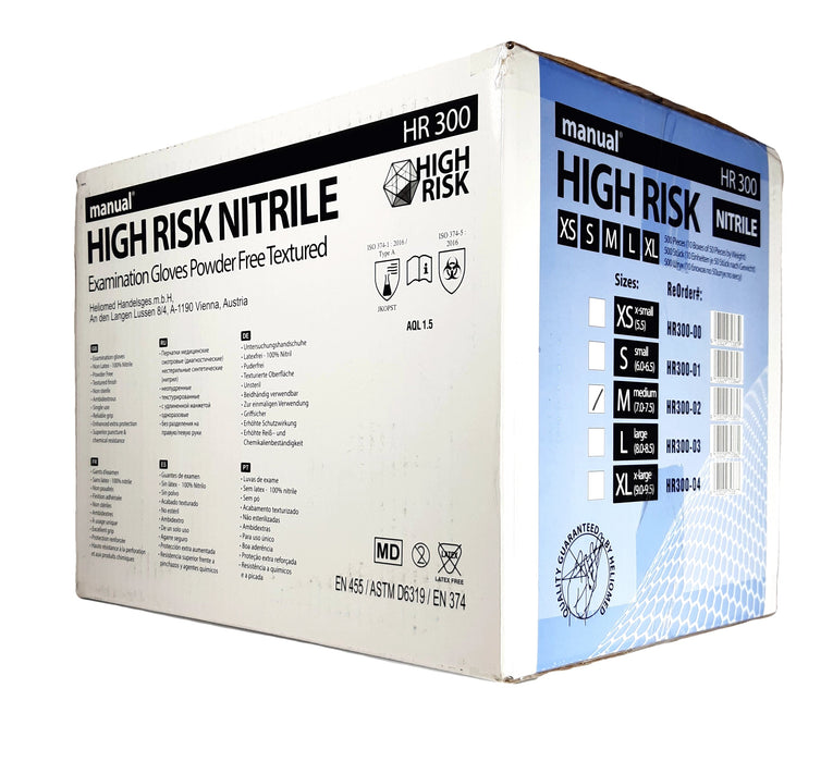 nitril handschuhe high risk manual HR 300 High Risk Untersuchungshandschuhe Nitril Blau Größe M (5 — Wonster
