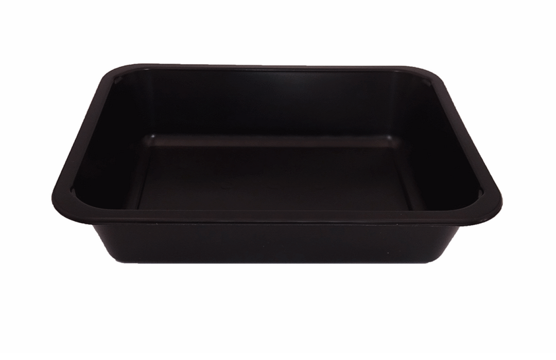 Wonster Menu Tray Single-Compartment PP Smooth Black 227x178x50 / 810µ / 1.4 L 1 Carton (360 Pieces)