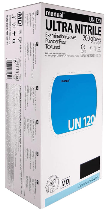 manual UN 120 Examination Gloves Nitrile Blue Size M (200 Pieces)